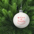 BOMBKA SZKLANA na choinkę z IMIENIEM ozdoba świąteczna PREZENT NA ŚWIĘTA   012-W1-B-MAT