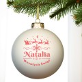BOMBKA SZKLANA na choinkę z IMIENIEM ozdoba świąteczna PREZENT NA ŚWIĘTA   012-W1-B-MAT