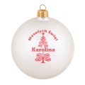 BOMBKA SZKLANA na choinkę z IMIENIEM ozdoba świąteczna PREZENT NA ŚWIĘTA  GRAP-012-W2-B-MAT