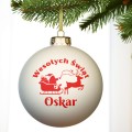 BOMBKA SZKLANA na choinkę z IMIENIEM ozdoba świąteczna PREZENT NA ŚWIĘTA  GRAP-012-W3-B-MAT