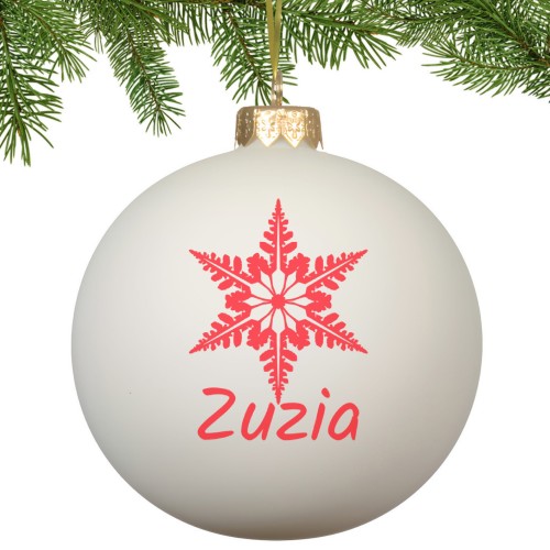 BOMBKA SZKLANA na choinkę z IMIENIEM ozdoba świąteczna PREZENT NA ŚWIĘTA  GRAP-012-W5-B-MAT