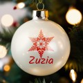 BOMBKA SZKLANA na choinkę z IMIENIEM ozdoba świąteczna PREZENT NA ŚWIĘTA  GRAP-012-W5-B-MAT