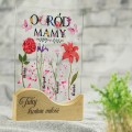 PREZENT NA DZIEŃ MAMY SZKLANA RAMKA Z IMIENIEM Podstawką Kolorowy Ogród