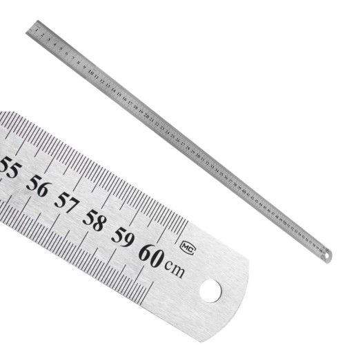 LINIJKA MIARA METALOWA DWUSTRONNA 60 CM / 24 CALI