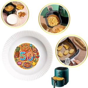 WKŁAD PAPIEROWY DO FRYTKOWNICY BEZTŁUSZCZOWEJ Biały Okrągły Mały 50szt