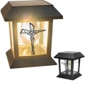 ZNICZ SOLARNY LED LAMPION NA GRÓB STATUETKA NA CMENTARZ Z KRZYŻEM