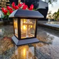ZNICZ SOLARNY LED LAMPION NA GRÓB STATUETKA NA CMENTARZ Z KRZYŻEM