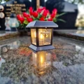 ZNICZ SOLARNY LED LAMPION NA GRÓB STATUETKA NA CMENTARZ Z KRZYŻEM