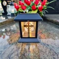 ZNICZ SOLARNY LED LAMPION NA GRÓB STATUETKA NA CMENTARZ Z KRZYŻEM