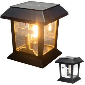 ZNICZ SOLARNY Lampion NA GRÓB Statuetka NA CMENTARZ Z KRZYŻEM dla Mamy Taty