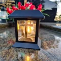 ZNICZ SOLARNY LED LAMPION NA GRÓB STATUETKA NA CMENTARZ Z KRZYŻEM
