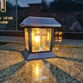 ZNICZ SOLARNY LED LAMPION NA GRÓB STATUETKA NA CMENTARZ Z KRZYŻEM