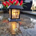 ZNICZ SOLARNY LED LAMPION NA GRÓB STATUETKA NA CMENTARZ Z KRZYŻEM