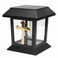 ZNICZ SOLARNY LED LAMPION NA GRÓB STATUETKA NA CMENTARZ Z KRZYŻEM
