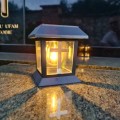ZNICZ SOLARNY LED LAMPION NA GRÓB STATUETKA NA CMENTARZ Z KRZYŻEM