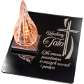 ZNICZ DLA TATY podstawka na cmentarz grób PŁOMIEŃ LED wieczny lampion