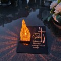 ZNICZ DLA TATY podstawka na cmentarz grób PŁOMIEŃ LED wieczny lampion
