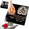 ZNICZ statuetka podstawka na cmentarz grób PŁOMIEŃ LED wieczny lampion