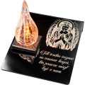 ZNICZ statuetka podstawka na cmentarz grób PŁOMIEŃ LED wieczny lampion