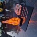 ZNICZ statuetka podstawka na cmentarz grób PŁOMIEŃ LED wieczny lampion