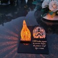 ZNICZ statuetka podstawka na cmentarz grób PŁOMIEŃ LED wieczny lampion