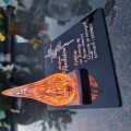 ZNICZ DLA RODZICÓW podstawka na cmentarz grób PŁOMIEŃ LED wieczny lampion
