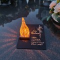 ZNICZ DLA RODZICÓW podstawka na cmentarz grób PŁOMIEŃ LED wieczny lampion