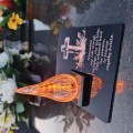 ZNICZ statuetka podstawka na cmentarz grób PŁOMIEŃ LED wieczny lampion