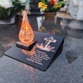 ZNICZ statuetka podstawka na cmentarz grób PŁOMIEŃ LED wieczny lampion