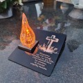 ZNICZ statuetka podstawka na cmentarz grób PŁOMIEŃ LED wieczny lampion