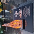 ZNICZ statuetka podstawka na cmentarz grób PŁOMIEŃ LED wieczny lampion
