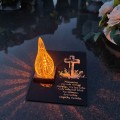 ZNICZ statuetka podstawka na cmentarz grób PŁOMIEŃ LED wieczny lampion