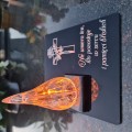 ZNICZ statuetka podstawka na cmentarz grób PŁOMIEŃ LED wieczny lampion