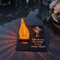 ZNICZ statuetka podstawka na cmentarz grób PŁOMIEŃ LED wieczny lampion