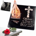 ZNICZ statuetka podstawka na cmentarz grób PŁOMIEŃ LED wieczny lampion