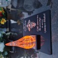 ZNICZ DLA BABCI podstawka na cmentarz grób PŁOMIEŃ LED wieczny lampion