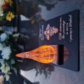 ZNICZ DLA BABCI podstawka na cmentarz grób PŁOMIEŃ LED wieczny lampion