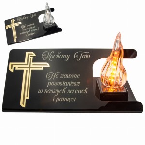 DEKORACJA na grób ZNICZ podstawka na cmentarz LAMPKA LED wieczna latarenka