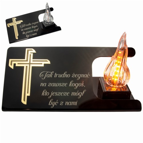 DEKORACJA na grób ZNICZ podstawka na cmentarz LAMPKA LED wieczna latarenka