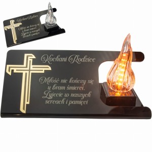 DEKORACJA na grób ZNICZ podstawka na cmentarz LAMPKA LED wieczna latarenka