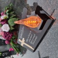 DEKORACJA na grób ZNICZ podstawka na cmentarz LAMPKA LED wieczna latarenka