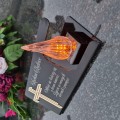 DEKORACJA na grób ZNICZ podstawka na cmentarz LAMPKA LED wieczna latarenka