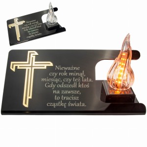 DEKORACJA na grób ZNICZ podstawka na cmentarz LAMPKA LED wieczna latarenka