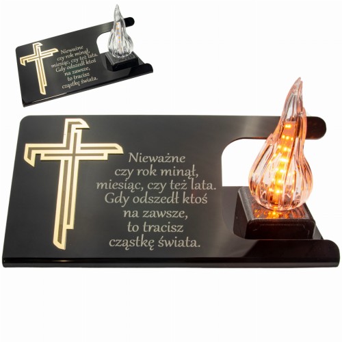 DEKORACJA na grób ZNICZ podstawka na cmentarz LAMPKA LED wieczna latarenka