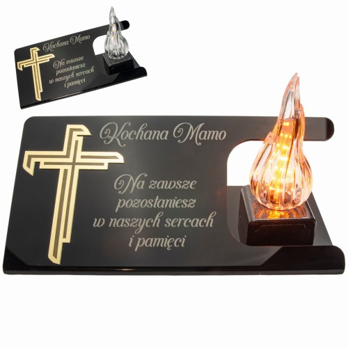 DEKORACJA na grób ZNICZ podstawka na cmentarz LAMPKA LED wieczna latarenka