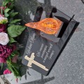 DEKORACJA na grób ZNICZ podstawka na cmentarz LAMPKA LED wieczna latarenka