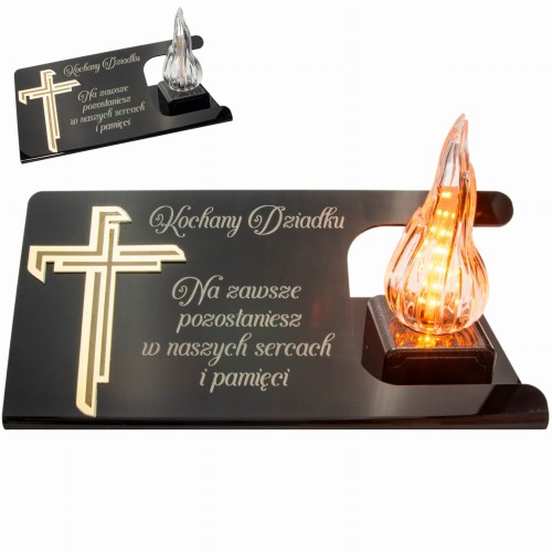 DEKORACJA na grób ZNICZ podstawka na cmentarz LAMPKA LED wieczna latarenka