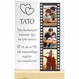 RAMKA ZE ZDJĘCIEM NA SZKLE DZIEŃ Taty dla Taty PERSONALIZOWANY PREZENT Imieniny Urodziny
