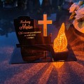 DEKORACJA na grób ZNICZ podstawka na cmentarz LAMPKA LED wieczna latarenka