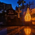 DEKORACJA na grób ZNICZ podstawka na cmentarz LAMPKA LED wieczna latarenka